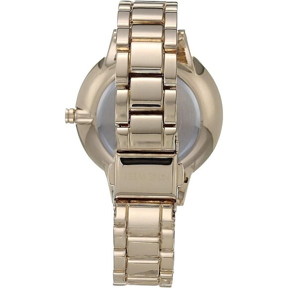 ✨ Nine West Crystal Accented Bracelet Women Black Mineral Adjustable Clasp Watch - Picture 2 of 7